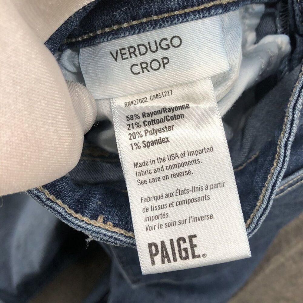 Paige Verdugo Crop Skinny Jeans Womens Size 30 Blue Mid Rise Medium Wash‎ - Picture 10 of 10